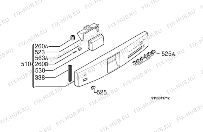 Взрыв-схема посудомоечной машины Aeg Electrolux F50879 - Схема узла Command panel 037